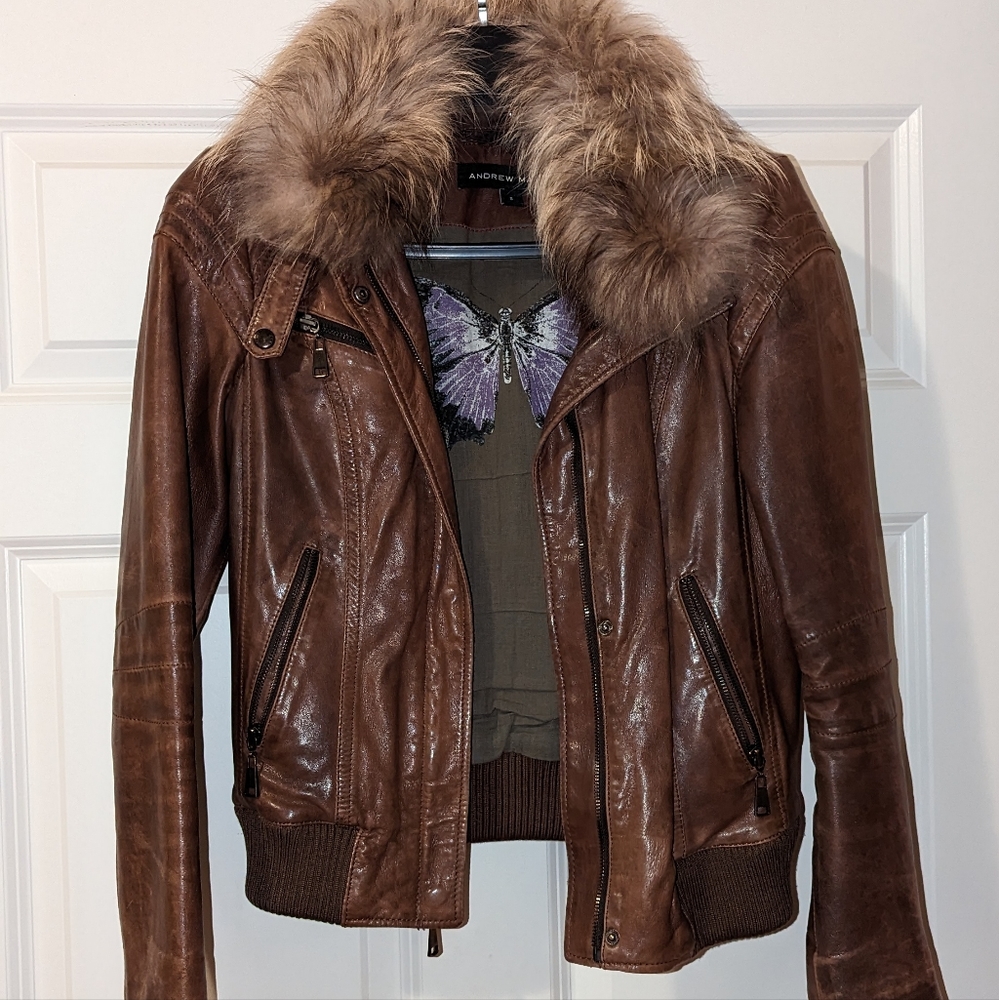 Andrew Mark genuine Leather jacket size 4